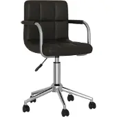 Syfax Chaise pivotante de salle à manger Noir Similicuir