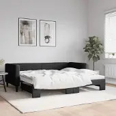 Prolenta Maison Exclusive - Canapé-lit convertible noir 90 x 200 cm, tissu