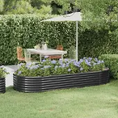 Prolenta Maison Exclusive - Lit surélevé de jardin Acier galvanisé Anthracite