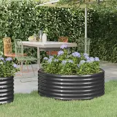 Prolenta Maison Exclusive - Lit surélevé de jardin Acier galvanisé Anthracite