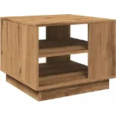 Syfax Table basse chêne artisanal 55x55x42 cm bois d'ingénierie