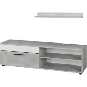 Vicco Lowboard & étagère Berno Béton/blanc avec 1 rabat, Model 55459