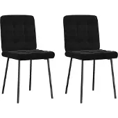 Syfax Chaises à manger lot de 2 Noir Velours