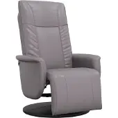 Syfax Fauteuil inclinable avec repose-pieds gris similicuir