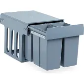Relaxdays - Poubelle encastrable pour cuisine, à coulisse, système de tri des déchets pour meuble bas, en plastique, 4 bacs de 8 l chacun, dimensions : 35,1 x 34,3 x 48 cm, gris