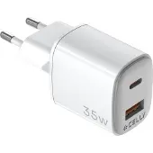 Celly 35w Usb-a And Usb-c Wall Charger Argenté