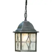 Searchlight Genoa suspension d'extérieur rustique noir-argenté abat-jour en verre