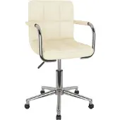 Syfax Chaise pivotante de bureau Crème Tissu