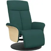 Syfax Fauteuil inclinable avec repose-pieds vert foncé tissu