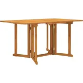 Syfax Table de jardin papillon pliante 150x90x75 cm bois massif teck