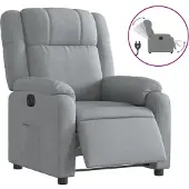 Syfax Fauteuil inclinable électrique Gris clair Tissu