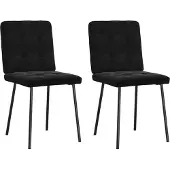 Syfax Chaises à manger lot de 2 Noir Velours