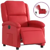 Syfax Fauteuil inclinable électrique Rouge Similicuir