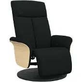Sonstiges Fauteuil inclinable avec repose-pieds noir tissu