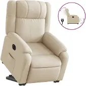 Syfax Fauteuil inclinable électrique crème tissu