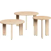 Syfax Table basse 3 pcs Naturel Bois massif en pin