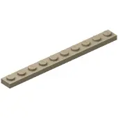 LEGO 1x10 plaques 4477 - 50 pièces beige foncé