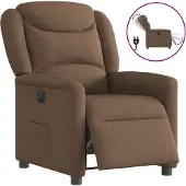 Syfax Fauteuil inclinable électrique Marron Tissu