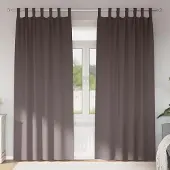 Syfax Rideaux occultants avec anneaux 2 pcs Marron foncé 225 x 140 cm
