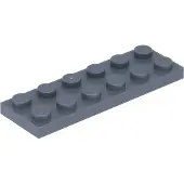 LEGO 2x6 plaque 3795 - 250 pièces gris bleuté foncé