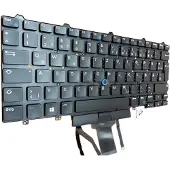 T-ProTek Clavier allemand avec Trackpoint, rétroéclairé, compatible avec DELL Latitude 14 (E5470-GP2HP)