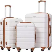 Sonstiges Valise rigide Trolley Set Blanc/Brun Serrure TSA 4 roues