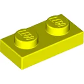 LEGO 250x 1x2 Plaques 3023 - Plaque Neon Jaune - Neon Yellow