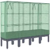 Syfax Jardinière surélevée avec housse aspect rotin 160x40x140 cm