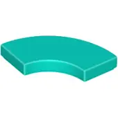 LEGO 2x2 carreaux coin rond 27925 - 250 pièces turquoise foncé