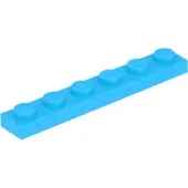 LEGO 1x6 plaque 3666 - 50 pièces bleu azur moyen