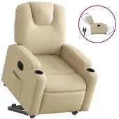 Syfax Fauteuil inclinable électrique crème tissu