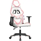 Syfax Chaise de jeu Blanc et rose Similicuir