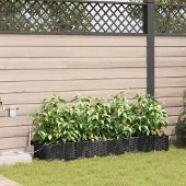 Prolenta Maison Exclusive - Lot de 4 jardinières d'extérieur, noir, 160 x 40 x 22 cm, PP