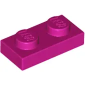 LEGO 100x 1x2 plaques 3023 - Plate Magenta - Magenta