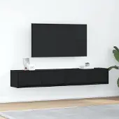 Syfax Meuble TV 2 pcs chêne noir 80x31x25,5 cm bois d'ingénierie