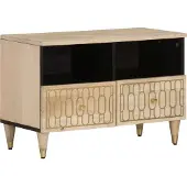 Syfax Meuble TV 70x33x46 cm Bois massif de manguier