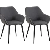 CLP Ensemble de 2 chaises de salle à manger Vessa, revêtues de velours, couleur noire