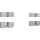 vidaXL Armoires TV murales 8 pcs. Gris béton 30,5x30x30 cm
