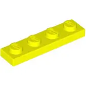 LEGO 1x4 plaque 3710 - 250 pièces jaune fluo