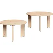 Syfax Table basse 2 pcs Naturel Bois de pin massif