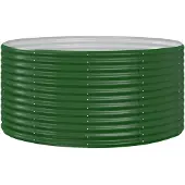 vidaXL Lit surélevé Vert 140x140x68 cm Acier revêtu par poudre