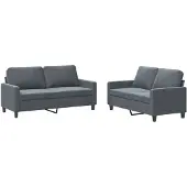 vidaXL Ensemble de canapés 2 pièces avec coussins gris foncé velours