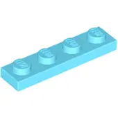 LEGO 1x4 plaque 3710 - 250 pièces bleu azur moyen