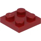 LEGO 2x2 plaques 3022 - 250 pièces rouge foncé