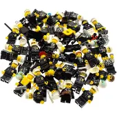 LEGO 5x Mini Figurines City Policier noir Accessoires mélangés au hasard