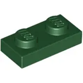 LEGO 100x 1x2 plaques 3023 - Plaque vert foncé - Dark Green