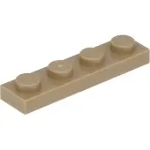 LEGO 1x4 plaque 3710 - 250 pièces beige foncé