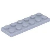 LEGO 2x6 plaque 3795 - 50 pièces gris bleuté clair