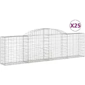 vidaXL Gabions avec arc surélevé 25 pcs. 300x30x80/100cm Fer galvanisé