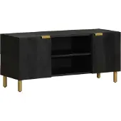 Syfax Meuble TV noir 105x33x46 cm bois d'ingénierie